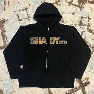 Vintage Shady LTD Eminem Full Zip Hoodie Size Medium Brick Puff Print Y2K